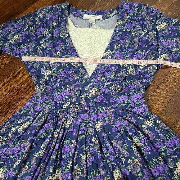Vintage 90s Dark Moody Floral Boho Dress - Picture 10 of 14